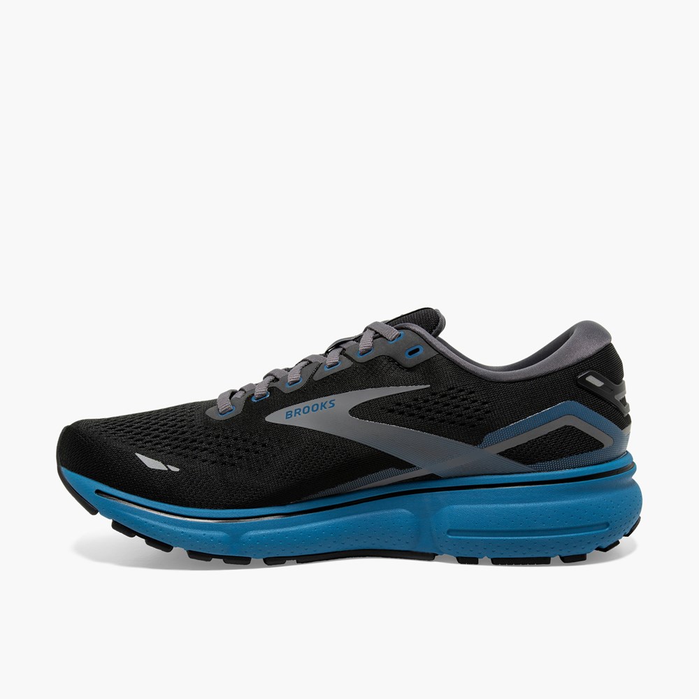 Chaussures Running Route Brooks Ghost 15 Noir Bleu Homme | YOI-6043100